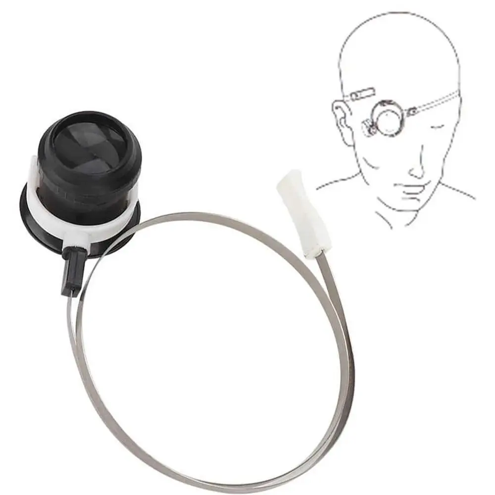 Headband Magnifier Watch Repair Tool Head Wearing Magnifier Head-mounted Watch Repair Magnifier 5X Monocular Eye Loop 3.6*3.6*3.2cm For Watchmakers Professional Tool