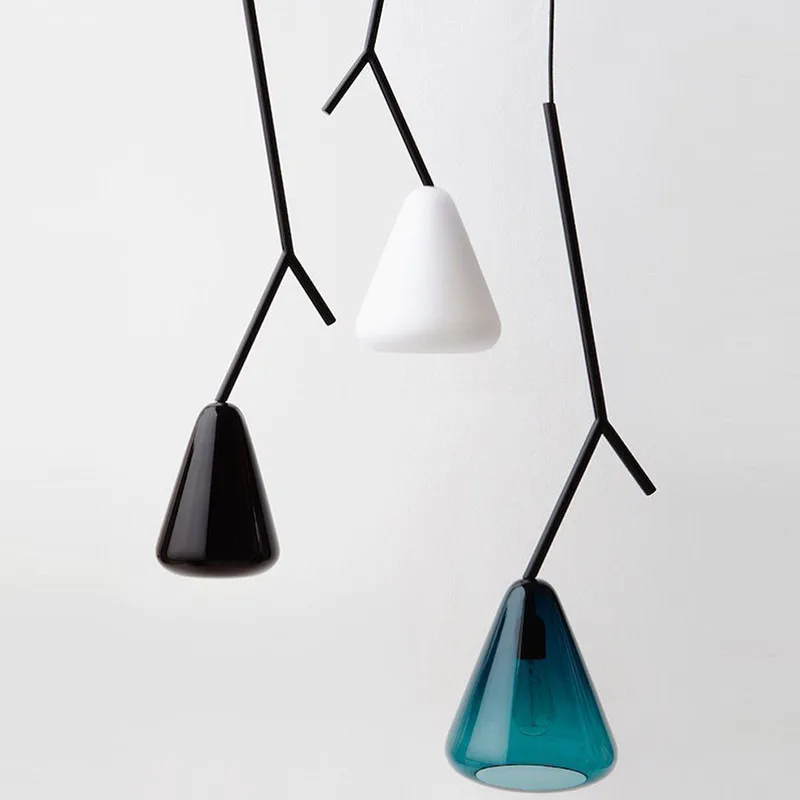 

Modern LED Boughs Color Glass Pendant Lights Nordic Dining Living Room Bedside Kitchen Hanging lamps Indoor Decor Light Fixtures