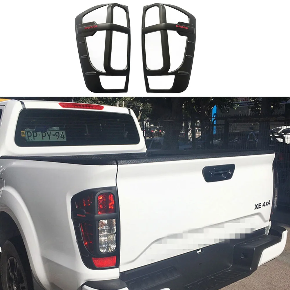 

Car Tail Lamp Hood ABS Matte Black Taillight Cover Tail Light Protective Frame Cover Fit For NISSAN NAVARA NP300 2015-2019