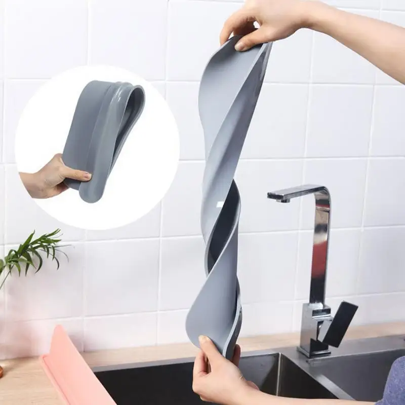 Sink Splash Guard 52cm Silicone Countertop Water Baffle Prevent Water Splashing Out Board Bathroom Kitchen Tools Easy To Use