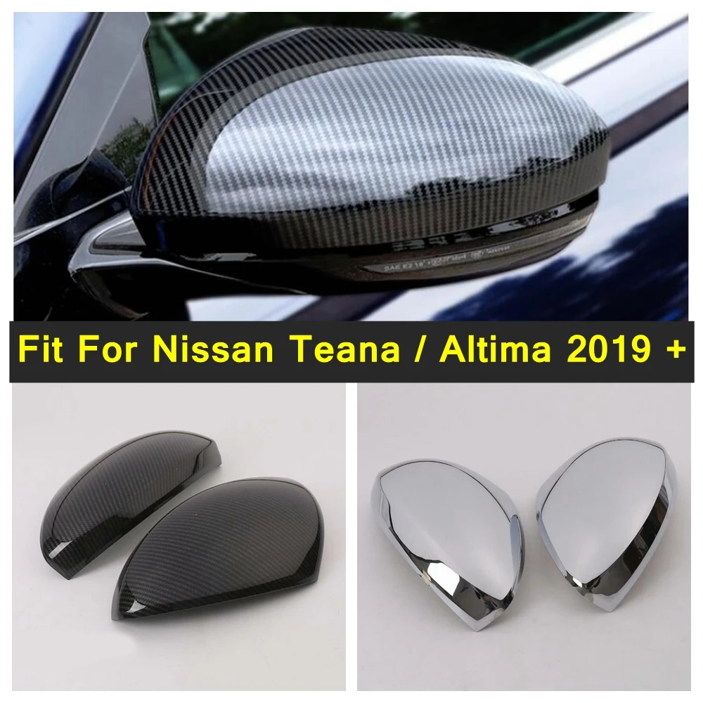 

Car Styling Door Side Wing Rearview Mirror Case Cover Trim For Nissan Teana / Altima 2019 - 2023 Chrome Carbon Fiber Accessories