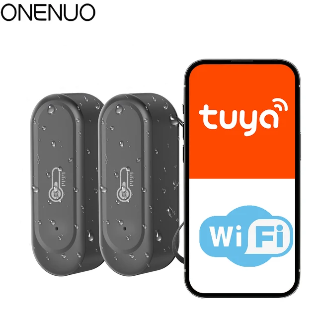 1/2PCS New WIFI Temperature and Humidity Sensor IP65 Outdoor Waterproof Tuya APP  Hygrometer Thermometer Support Alexa Google