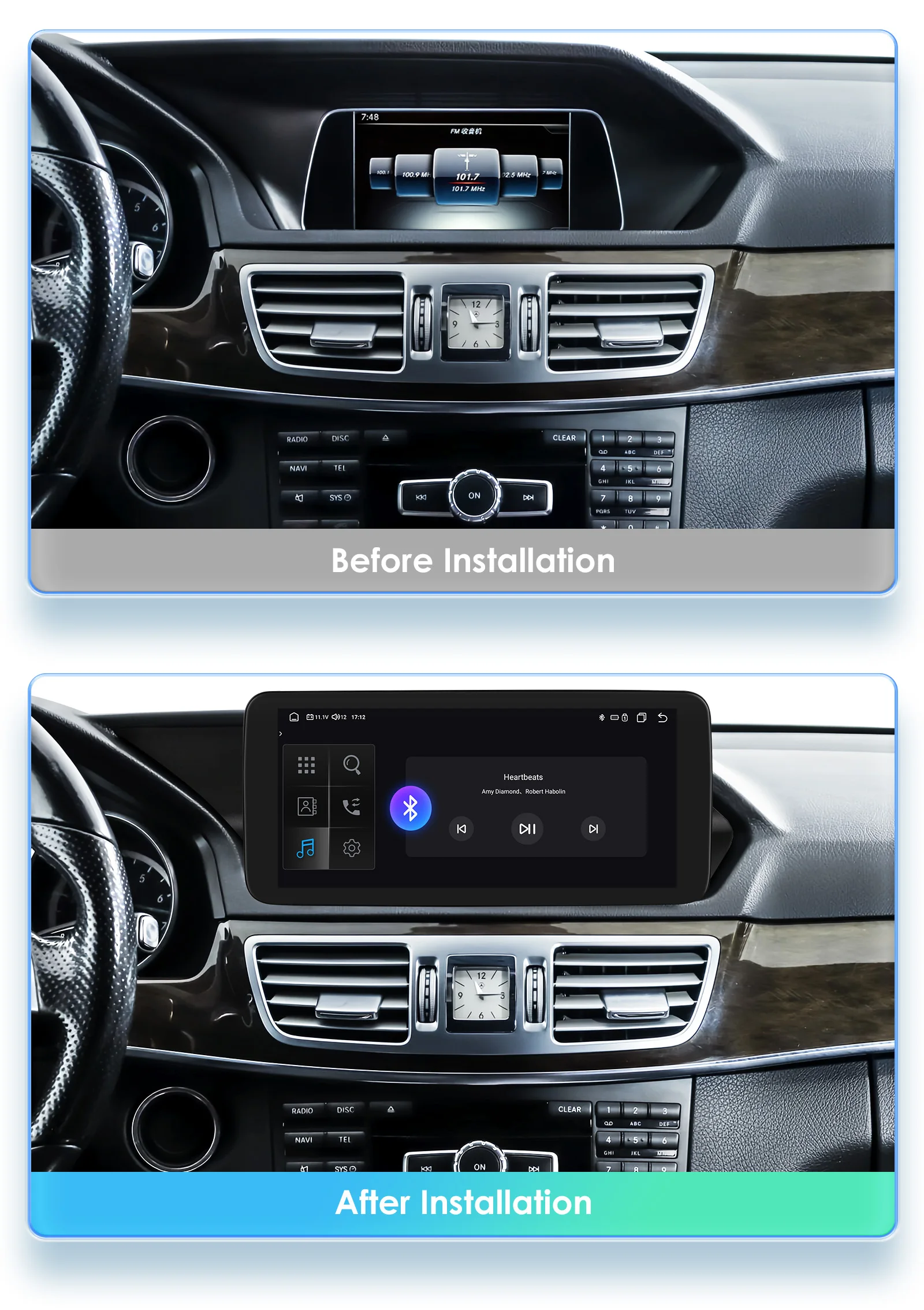 Hizpo Android Auto Autoradio für Mercedes Benz W212 E-Klasse NTG 4.0/4,5/5,0 E200 E230 E260 E300 S212 CarPlay Intelligentes System – Detail 5