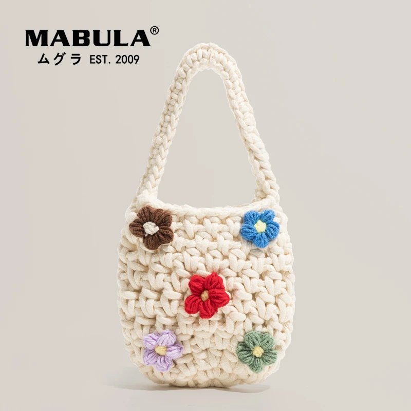 MABULA monederos pequeños de ganchillo para teléfono, bolsos tejidos a mano ecológicos para mujer, Mini bolsos diseño de flores, 2022| | - AliExpress