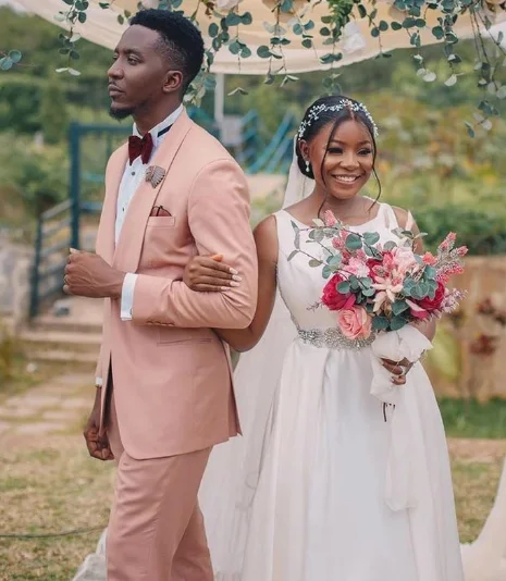 Happiness Pink Wedding Groom Men Suits Fashion Slim Fit Tuxedo Terno Masculino Prom Blazer Custom Made 2 Pieces Jacket+Pant