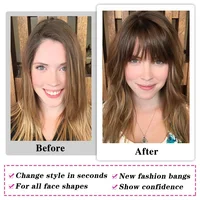 100% cheveux humains frange Clips dans Air frange frange postiche pour femmes platine blond Remy cheveux humains frange Extension de cheveux 4.5 pouces 6