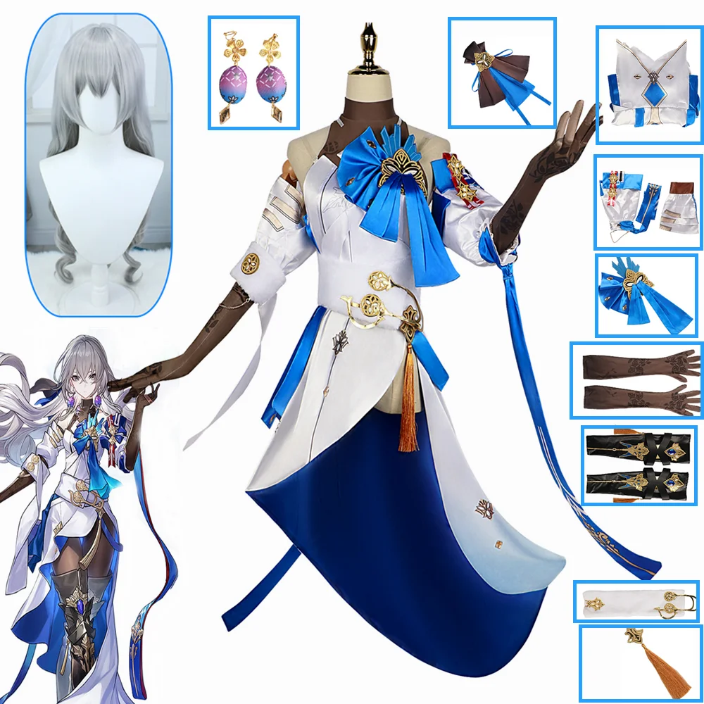 

Bronya Zaychik Cosplay Costume Honkai Star Rail Bronya Earrings Headwear Accessory Skirt Outfits Bronya Halloween Costume Suits