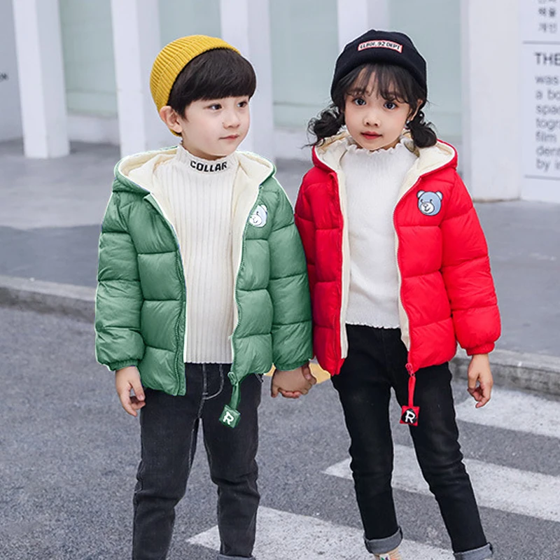 Kids Clothes Children's Jacket Coat Clothing Boy Girl Hooded Thicken Velvet Lining Keep Warm Down Jacket Children Clothing down jacket children jackets girls coat