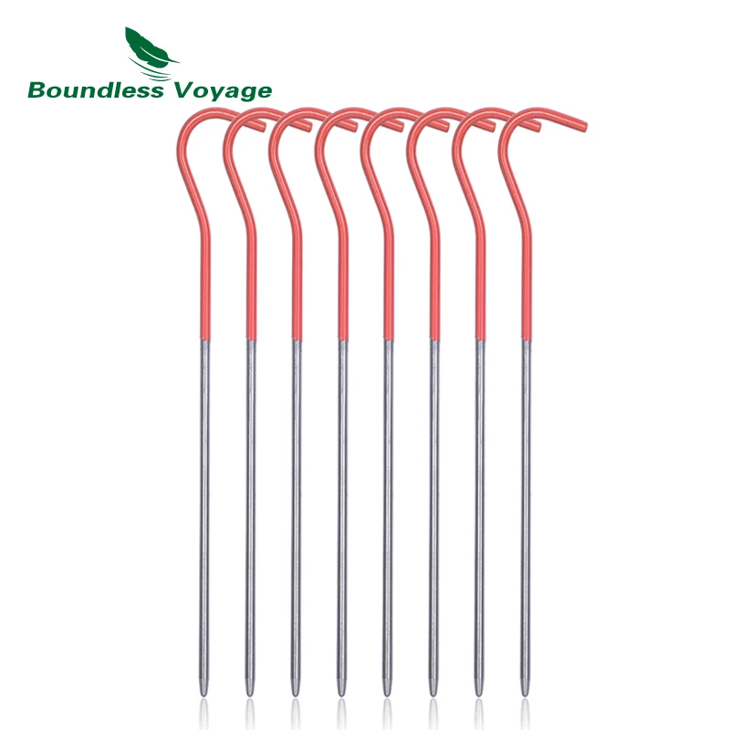 10PCS Titanium Alloy Tent Nail Pegs Stakes With Rope Camping Hiking Outdoor TI