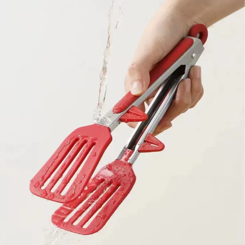 9-inch food tongs Stainless steel tongs Silicone non-stick cooking clips BBQ salad bread kitchen utensils