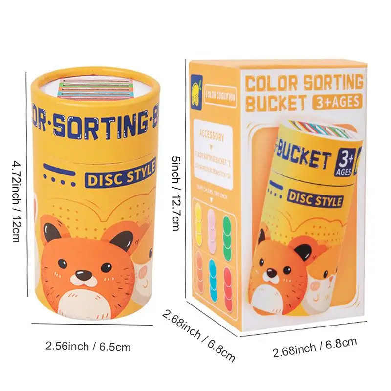 Toddler Color Sorting Toys Wooden Sorting Colors Bucket Portable Matching Toys Activities Preschool Learning Color Game For Boys