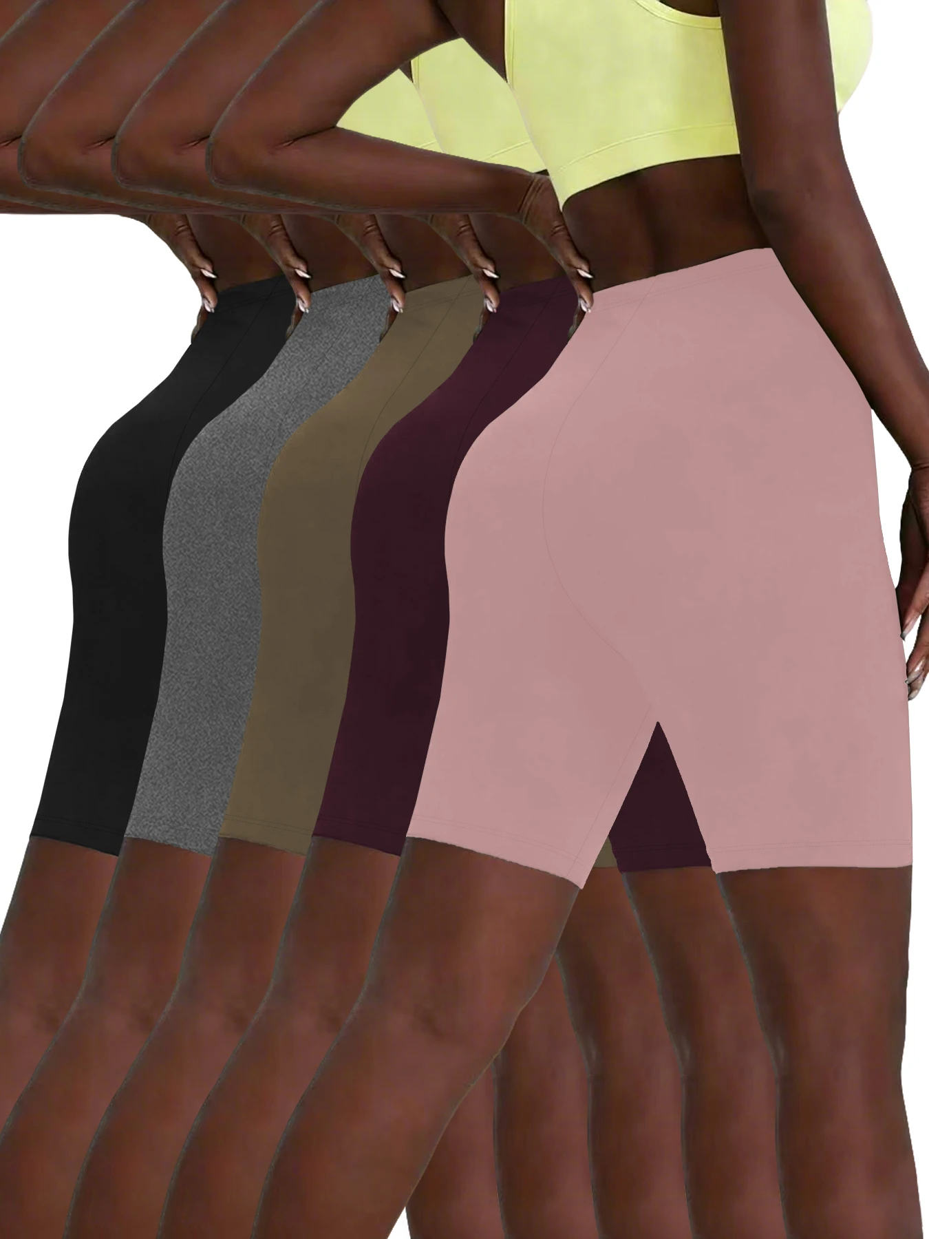 Paquete de 5 Pantalones Cortos de Ciclismo para Mujer, Súper Suaves, No Transparentes, para Entrenamiento, Correr, Yoga, Ropa de Estar en Casa