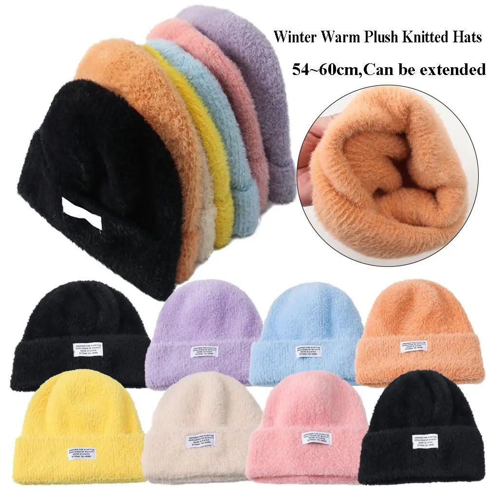 

Hip Hop Winter Warm Hats 2023 Unisex Solid Color Casual Stacking Hats Female Beanies Women Warm Hats