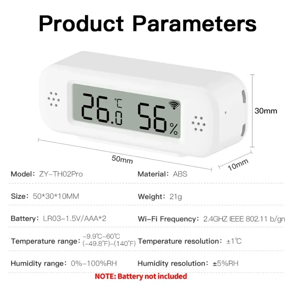 Tuya WiFi Mini Temperature Humidity For Smart Home Thermometer Hygrometer APP Remote Alarm Work with Google Home Yandex Alexa smart thermostat smart temperature humidity sensor