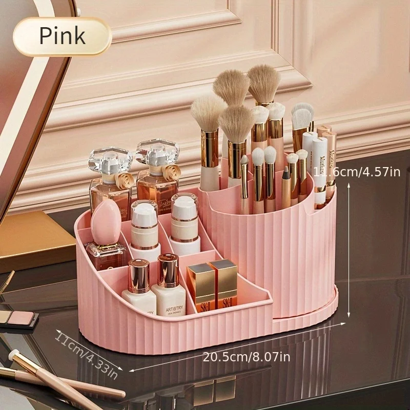 Makeup Storage Box Desktop Premium Makeup Brush Dresser Multi-compartment Storage Rack Rotating Pen Holder Storage Rack 5