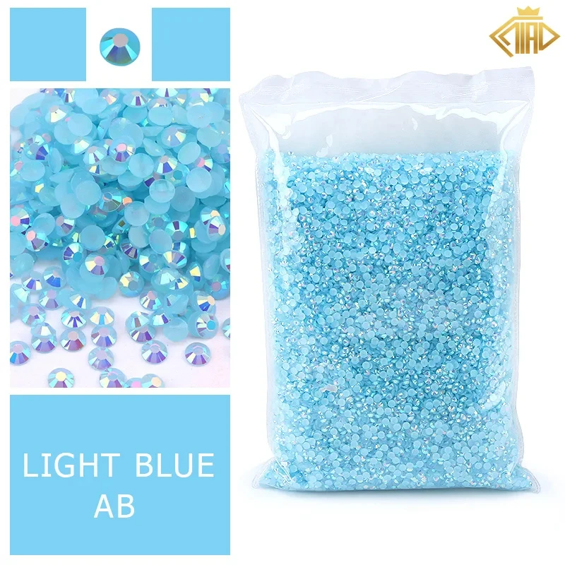 Blue Jelly Flatback Resin Rhinestones for Clothing and Nail Art Decoration