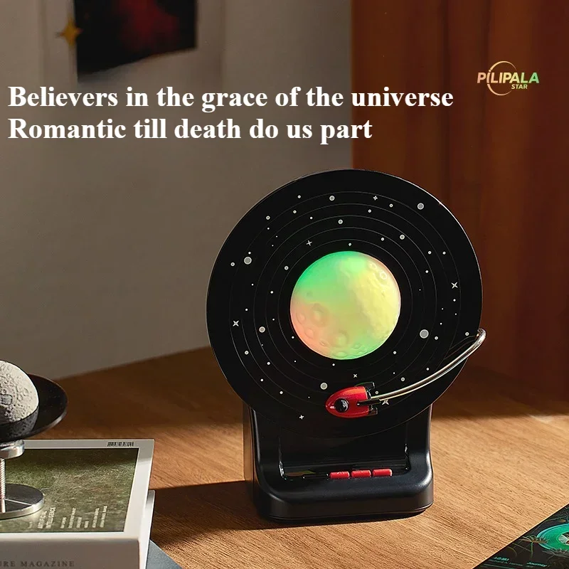 POLAR LIFE Space Speaker Moon Light Wireless Ultra Long Endurance Double Speaker Colorful Small Steel Gun Bass Diaphragm Sound