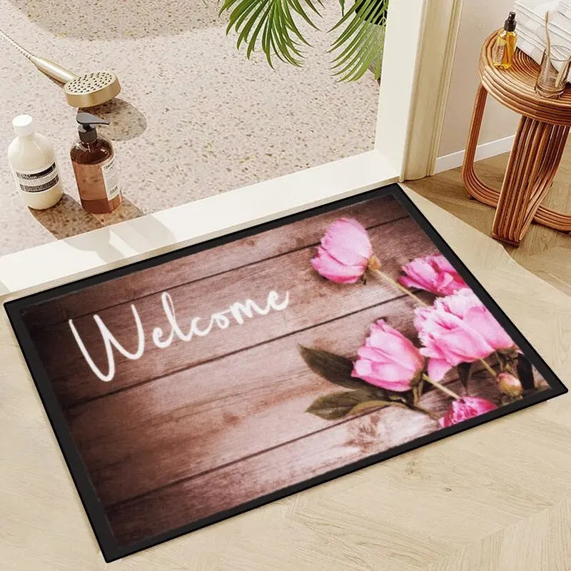 Floor Mat 40*60CM 3D Wood Grain Flower