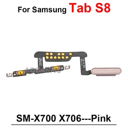 Fingerprint Flex Cable for Power and Home Buttons | Replacement Part for Samsung Galaxy Tab S8 (Fingerprint--Pink)