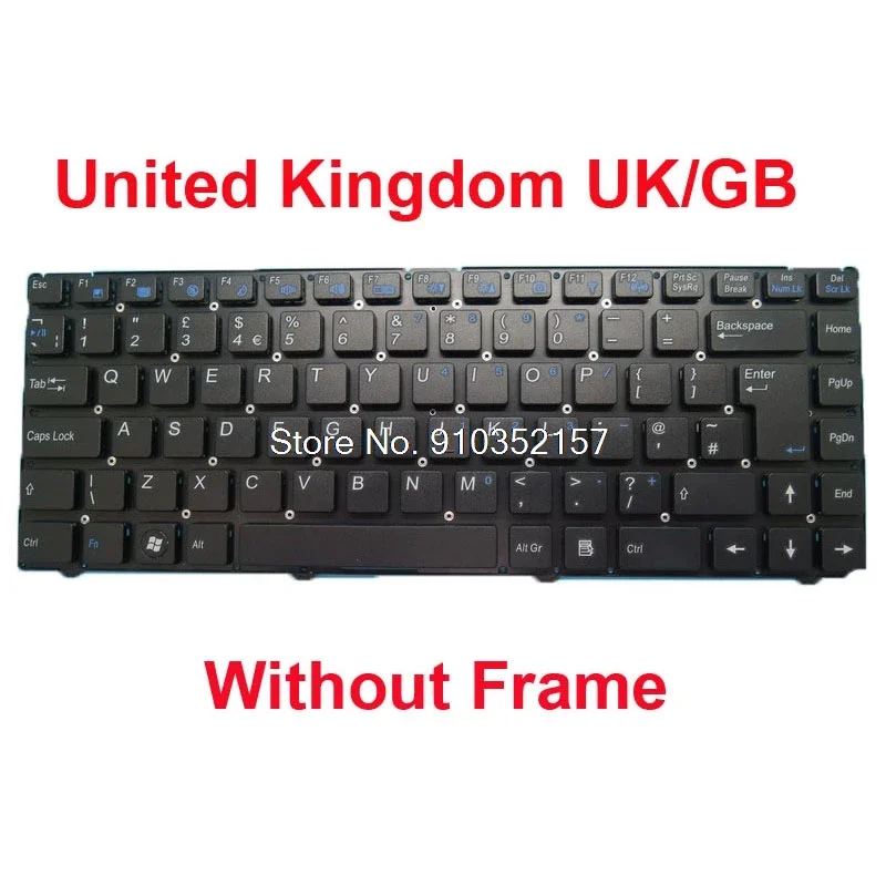 

UK Keyboard For CLEVO W243 MP-10F83US-430W 6-80-W2440-012-1 MP-10F86US-430 6-80-W2440-010-1 MP-10F86GB-430 6-80-W2440-190-1