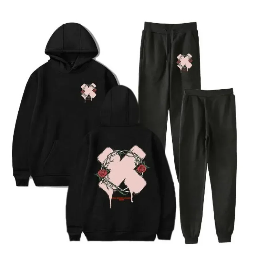 

XPLR Merch Sam and Colby 2 Pieces Sets Tracksuit Men Hooded Sweatshirt+Pants Pullover Hoodie Casual Sportwear