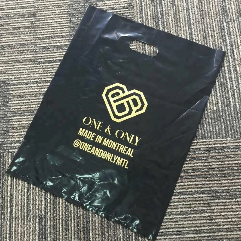 Customized product、Custom Logo Design Printed LDPE Die cut handle Plastic Bag