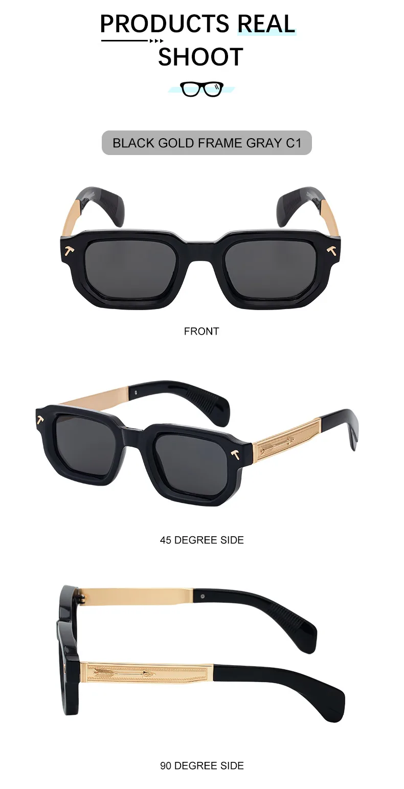 Polarized Square Punk Sunglasses Men 2025 Luxury Brand Classic Rectangle Sunglass UV400 Driving Eyewear Fashion Outdoor Shades 