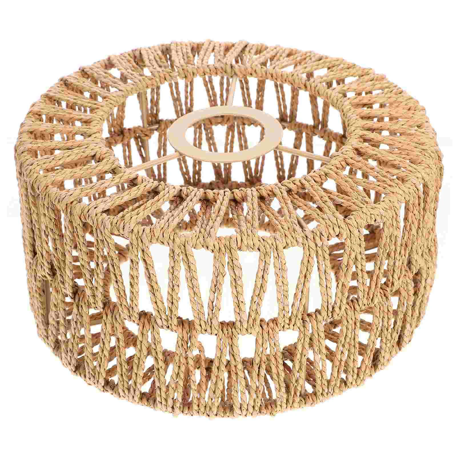 

Rattan Lamp Shade Cylinder Woven Lampshade Boho Lamp Shades Replacement Rustic Ceiling Light Covers Floor Lamps Pendant