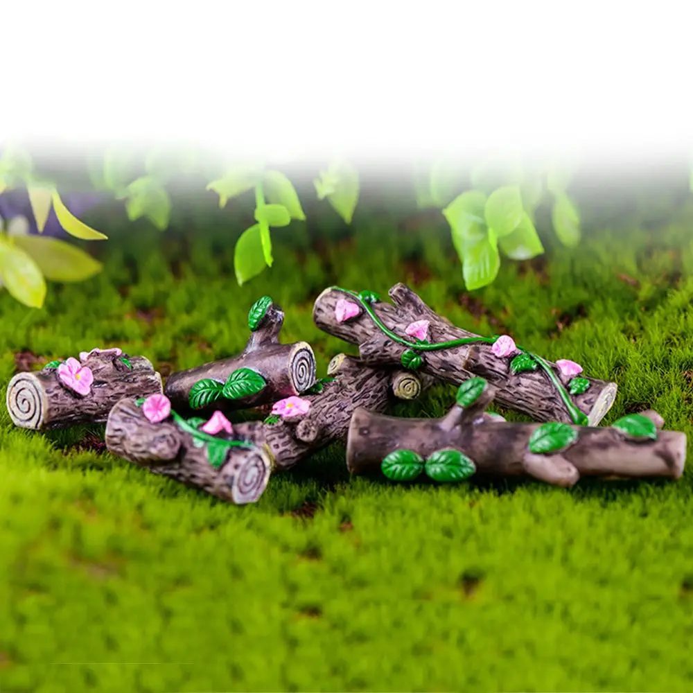 4 Pcs/set Peach Blossom Morning Glory Leave Tree Stump Bonsai Micro Landscape Moss Ornament Fairy Garden Home Decoration ornament crafts miniature ornament miniature scenery material miniature figurines resin ornaments resin crafts miniature leaf ornament miniature tree ornament