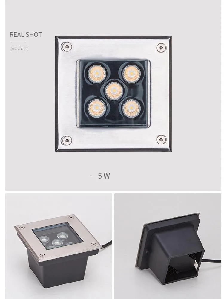 Square Face Box Outdoor Waterproof Led Spot IP67 Garden Border LED Underground Light 4W 5W 9W Landscape Stairs Floor Light 1 square meter far infrared heating film ac220v floor heating film 50cm x 2m