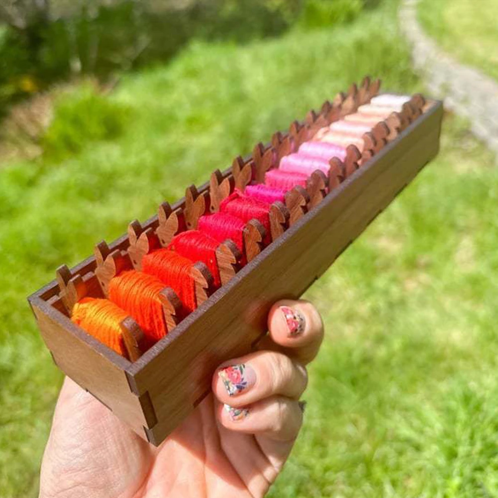 Wooden Bobbin Set with Animal Shapes Sewing Thread and Bobbin Holder for DIY Sewing Storage Tool