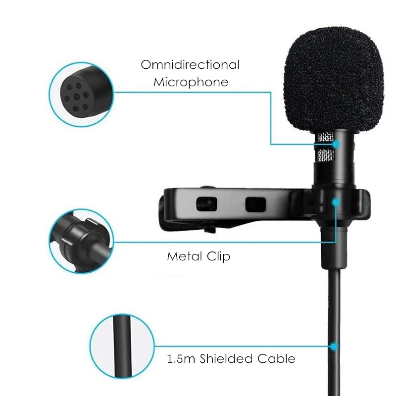 Mini microfono da 3,5 mm Tipo C Microfono clip-on da bavero USB portatile Tipo-C Micro microfono professionale da 3,5 mm per fotocamera DSLR PC portatile - Image 2