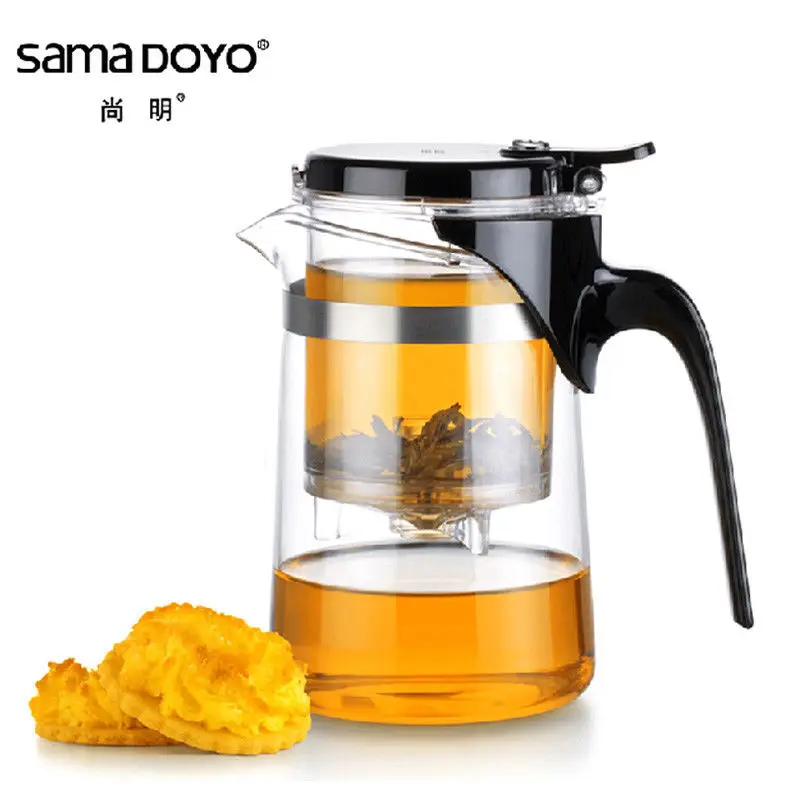 [GRANDNESS] SAMA Samadoyo SAG-08 High Grade Gongfu Teapot & Mug 500ml Elegant Tea Sets Glass Teapot Art Tea Cup Glass Gongfu
