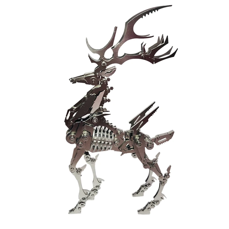 DIY Assembled Mental Model Kit 3D Stainless Steel Detachable Puzzle As Home Ornaments - Big Dream Elk |