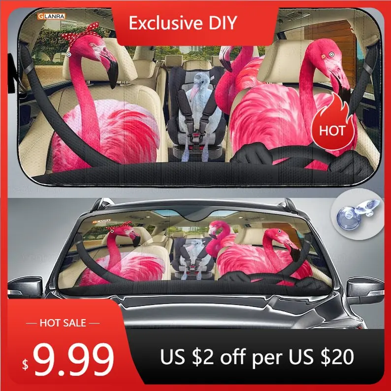 

Flamingo Car Sunshade, Couple Gift, Auto Sun Shade, Car Sun Protector, Flamingo Sunshade, Goat Lover, Flamingo Gifts, PHT182205G