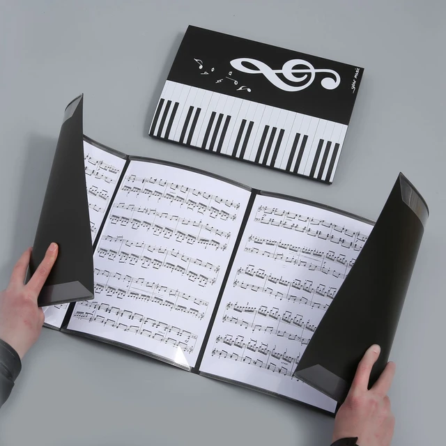 Dossier de partition de musique déplié de 6 pages, dossier de partition de  musique à trois volets A4, dossier de partition de Piano pour la  Performance - AliExpress