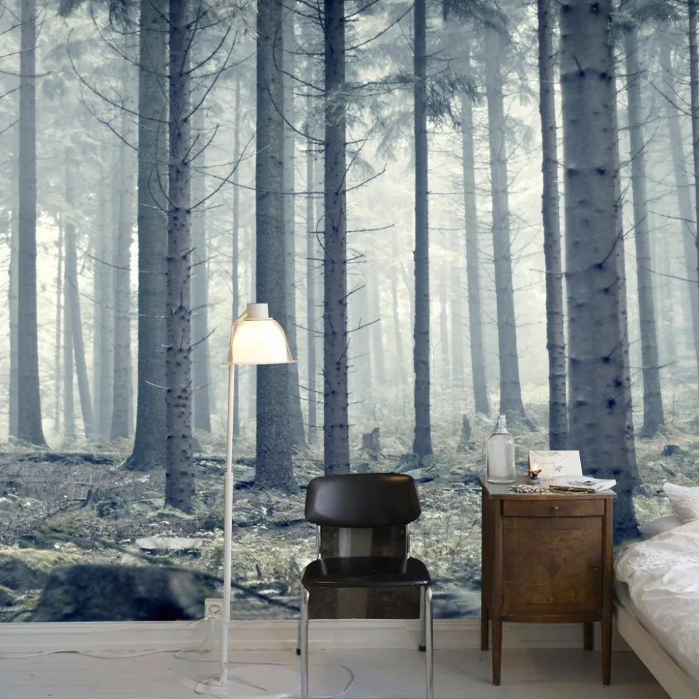 

Пользовательские фото обои современный лес фотография фон гостиная диван спальня ТВ настенная живопись искусство роспись обоев