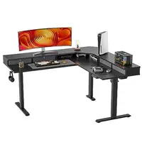 Adjustable Electric L Shaped Standing Desk with Splice Board 63" Corner Gaming Desk 1