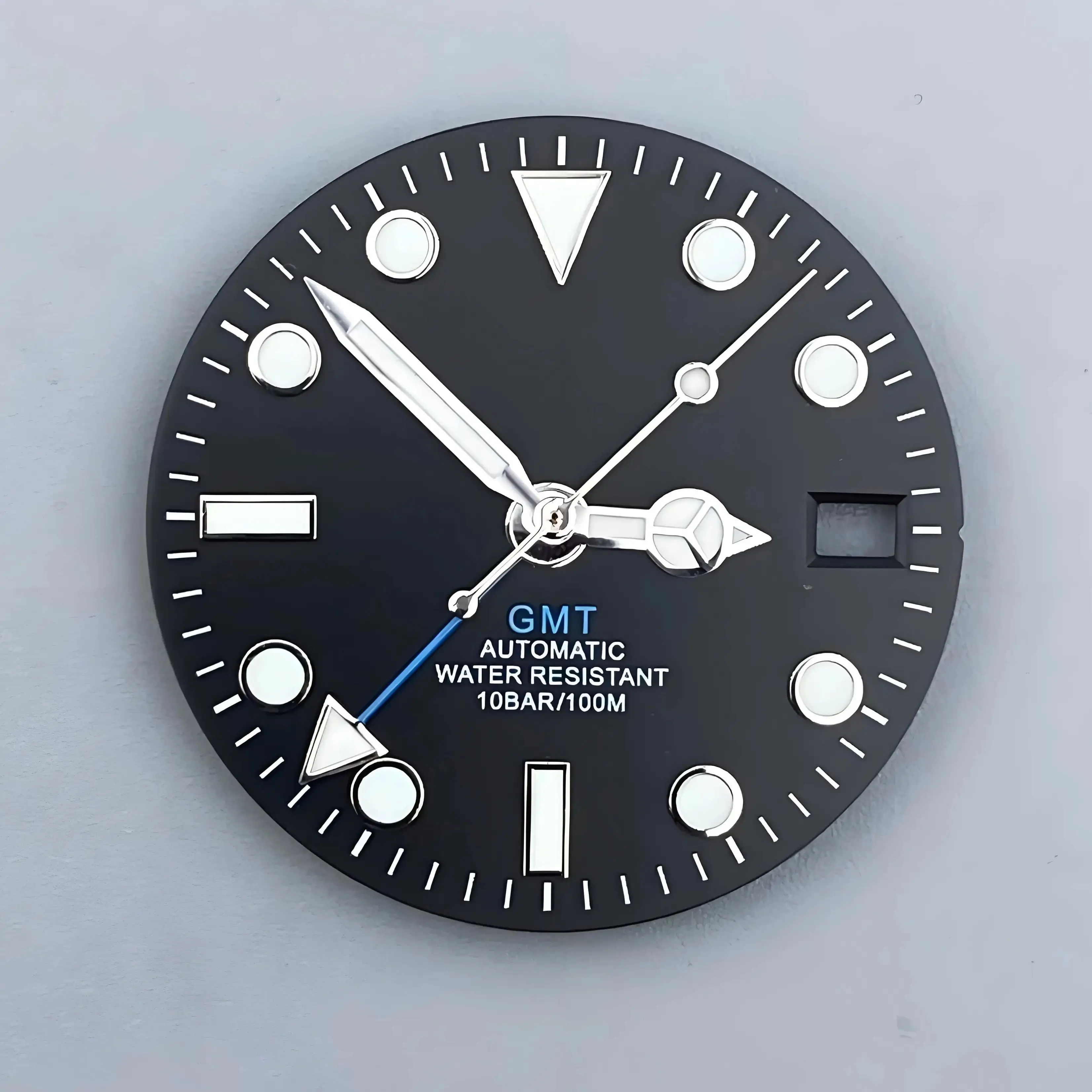 Luminous GMT Single Calendar Watch Dial, 28.5mm, No Logo