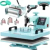15x15 Heat Press Machine 8 in 1 Combo with 30 OZ Tumbler Press & Hat Press,Slide Out Heat Press Sublimation Machine for T-Shirts 1