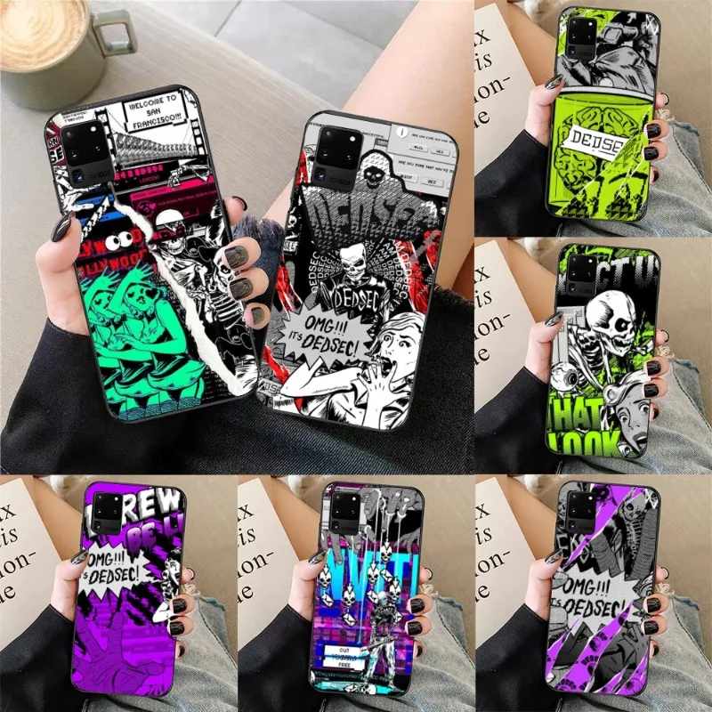 Watch Dogs 2 Dedsec Phone Case For Samsung Galaxy S23 S22 S21 S10 S9 S8 Plus Ultra Soft Black Phone Cover