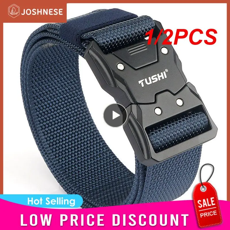 

1/2PCS Men's Belt Army Outdoor Hunting Quick Release Buckle Outdoor Military Training Pants Belt Sports Hunting Tactical