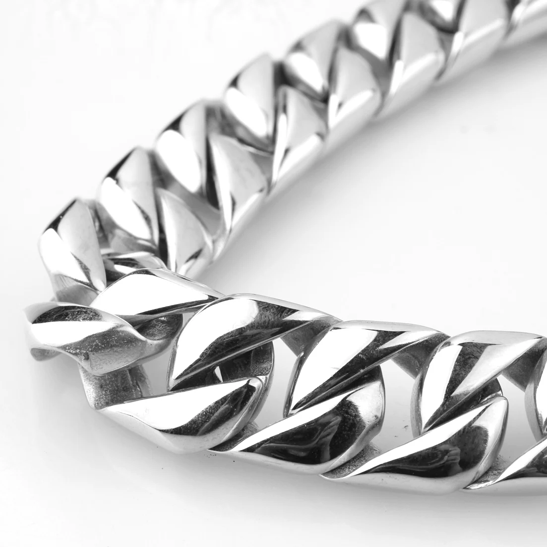 16MM Punk Heavy Polished Stainless Steel Necklace Men Curb Cuban Link Chain Necklaces Choker Jewelry