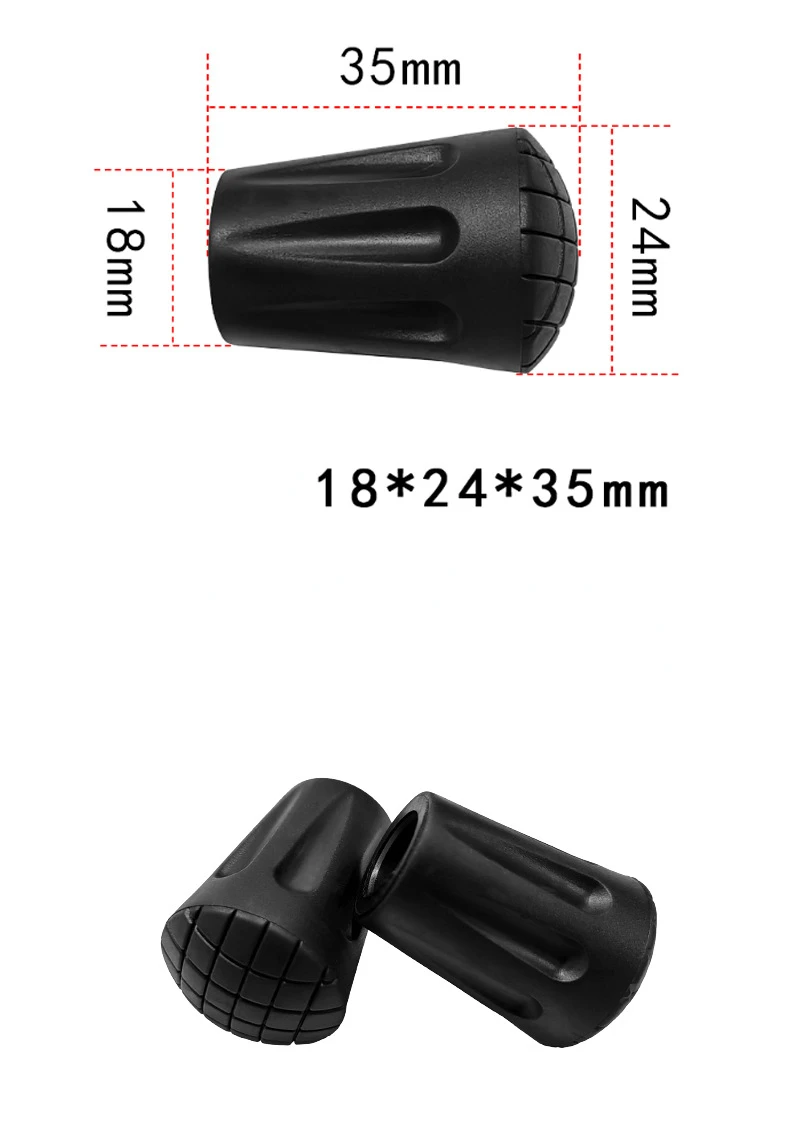 Description Picture 2 of item3Pcs Walking Pole Stick End Reinforced Rubber Tip End Cap Hammers Trekking Pole Hiking Walking Stick Cane Tip Protectors