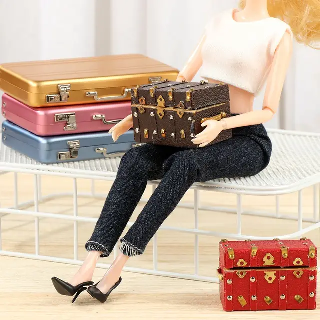 Yardwe 2pcs Miniature Suitcase Dollhouse Wooden Luggage Case Mini Vintage  Trunk Case Mini House Suit…See more Yardwe 2pcs Miniature Suitcase  Dollhouse