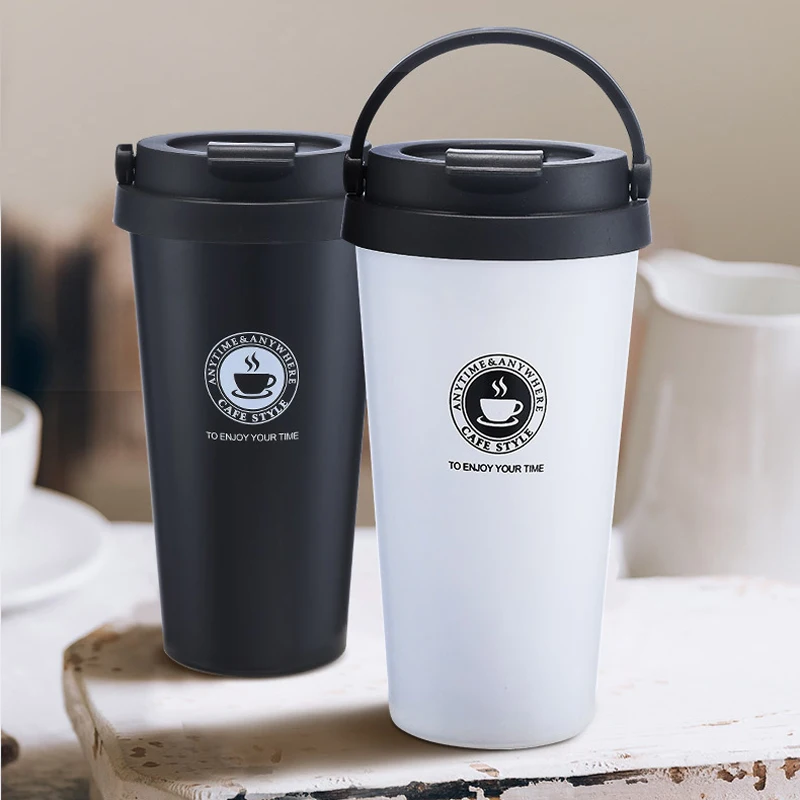 Personalized Tumblers Vacuum Insulated Travel Coffee Mugs - Stainless Steel  Double Wall Thermos COmes with White Silicone Straw and Optional Black  Handle