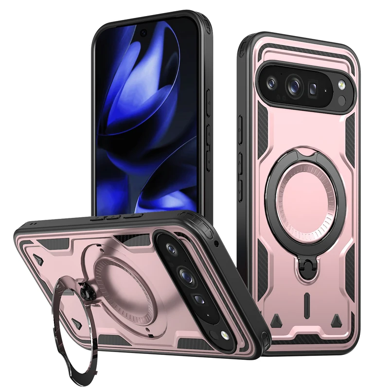 Military Drop-Proof Hard Case with 360° Adjustable Ring Stand