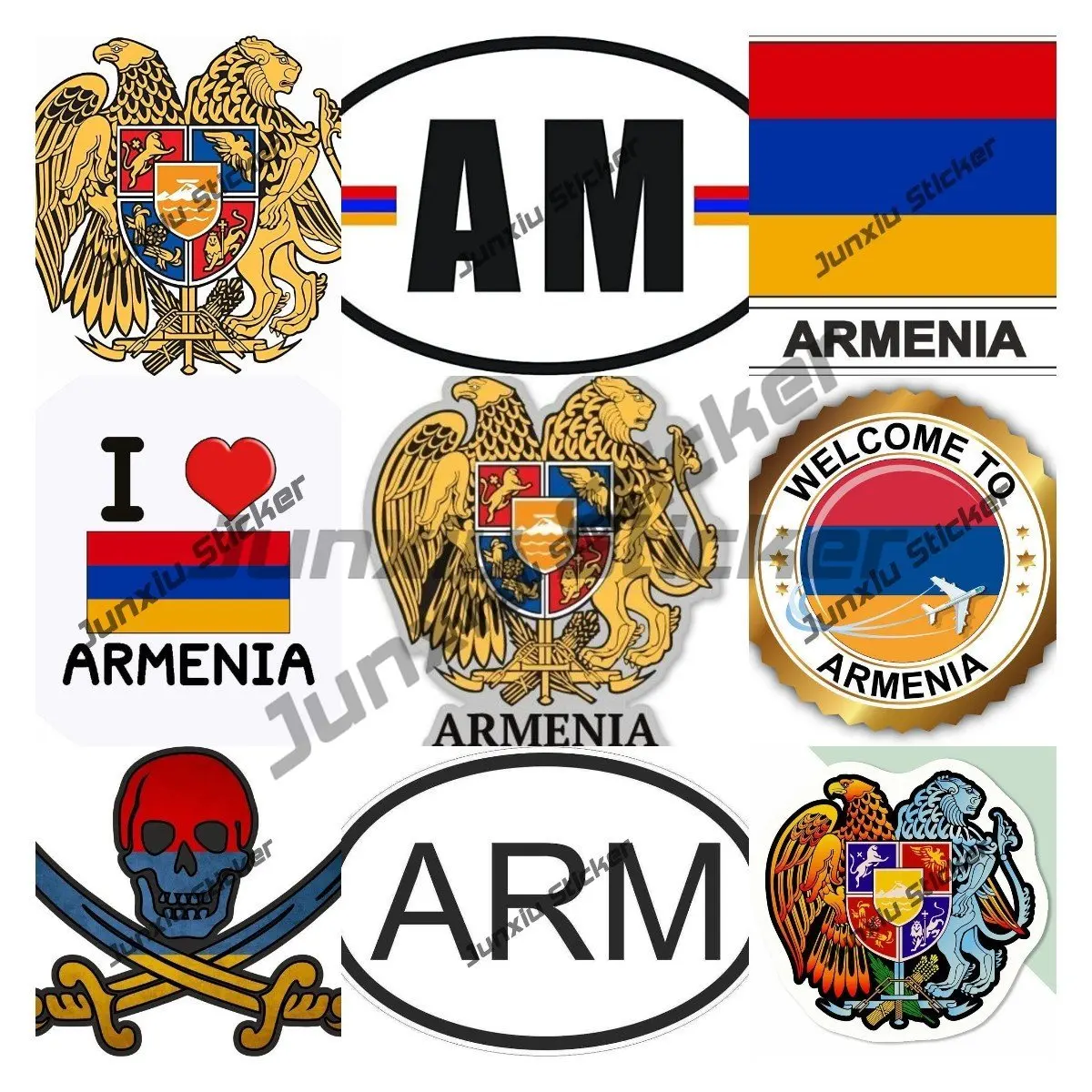 Armenia Decalcomanie Stemma Dell'Armenia Sticker Armenia Flag Arm Am Occlusione Scratch Decalcomanie X 500 Accessori Per Decalcomanie Per Moto