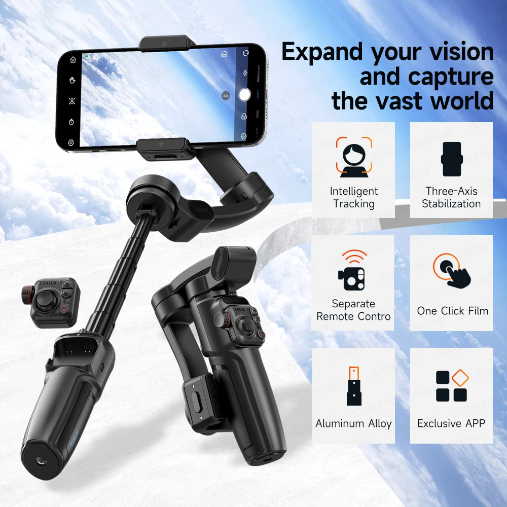 Gimbal Stabilizer For Iphone Phone Gimbal 3-Axis Foldable