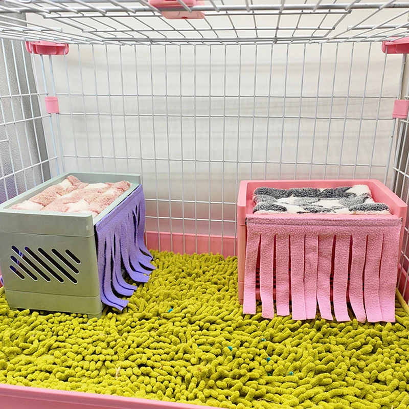 Hide House Bed Tassel Door Curtain Hideout Soft Comfortable Washable Small  Animals Cage Accessories For Guinea Pig Nest Mat - AliExpress